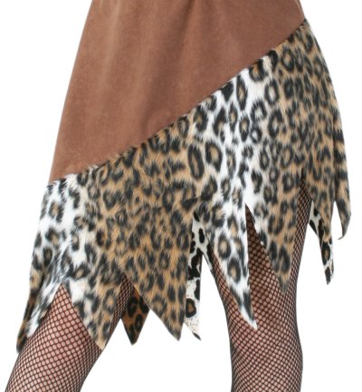 Damenkostüm Steinzeitfrau Kleid in braun Höhlenmensch
