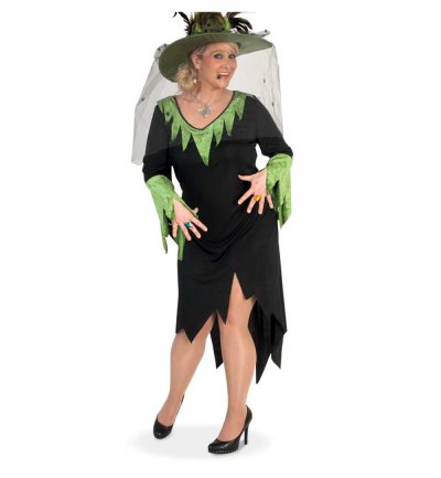 Hexenkleid lang in schwarz, Damenkostüm, Zauberwald, Märchenwelt, Magierin
