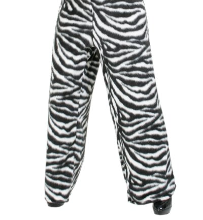 Kostüm Plüschhose Zebra in schwarz-weiß Unisex