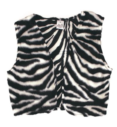 Kostüm Zebra-Weste mit Plüsch
