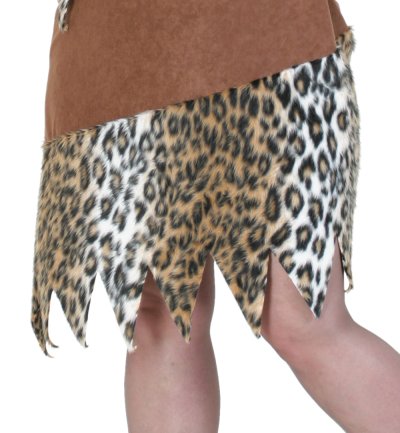 Unisex-Kostüm Steinzeit in Braun mit Leopardenmuster