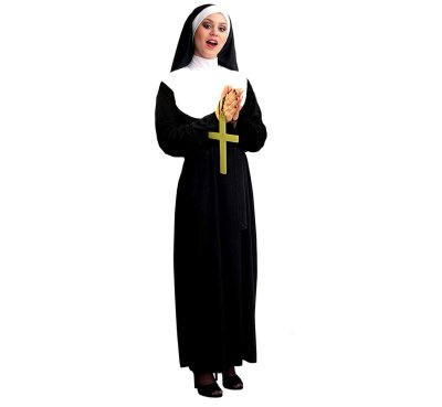 Damenkostüm Nonne, Kleid mit Haube, Nonnenkostüm, Klosterfrau