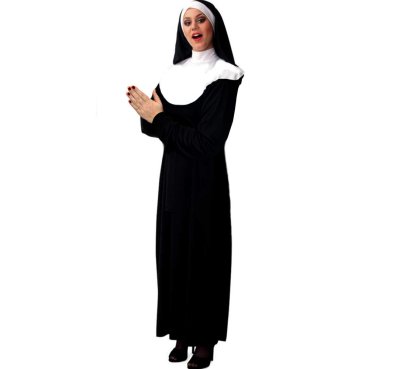 Damenkostüm Nonne, Kleid mit Haube, Nonnenkostüm, Klosterfrau