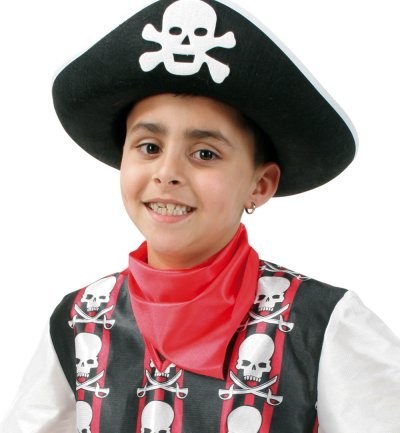 Kinderkostüm Geisterpirat Freibeuter Seeräuber Pirate Boy - Oberteil Gürtel Kopftuch