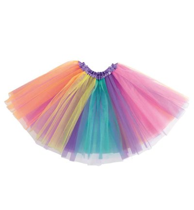 Damen Tüllrock Regenbogen Tutu Petticoat Ballett Festival Kostüm Tanz Rock JGA Pride