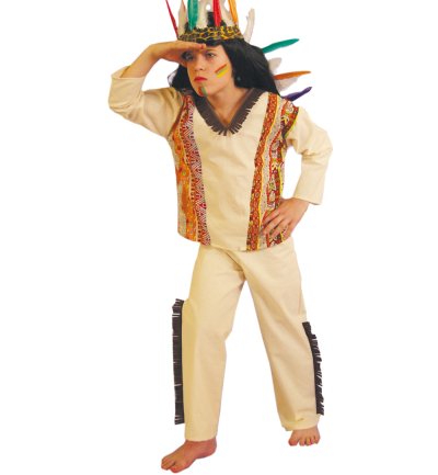 Kinderkostüm "Indianer", Hose und Weste, Karneval, Kindermottoparty, Maskenumzug