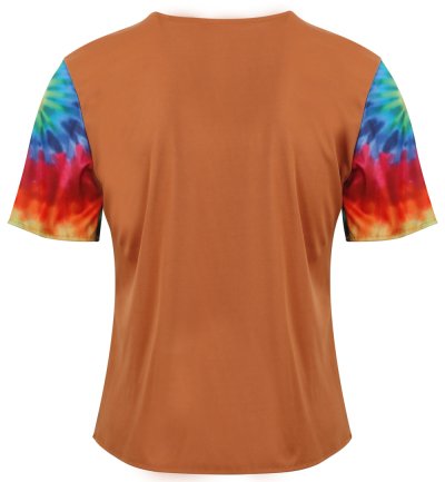 Shirt Hippie, 70er Jahre Oberteil für Herren mit Westenaufdruck