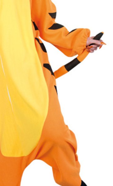 Ganzkörperkostüm "Tiger", Overall mit Kapuze, Jumpsuit, Orange, Tierkostüm | Pyjamaparty