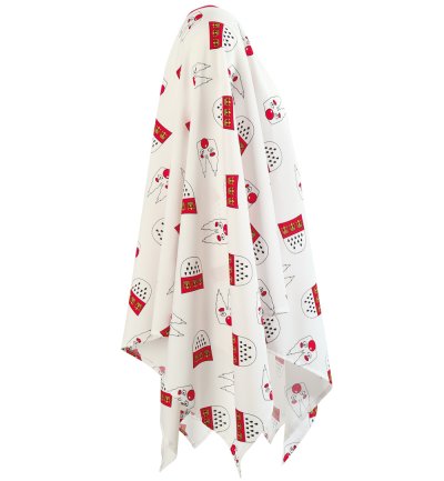Poncho Köln weiß Cape Umhang mit Köln-Motiven