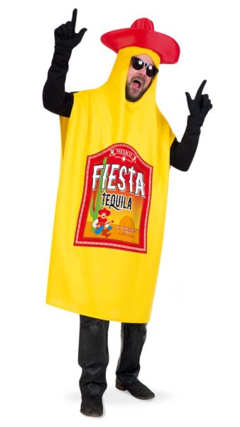 Kostüm "Tequilaflasche" für Erwachsene Ganzkörperkostüm Mexiko Karneval Mottoparty