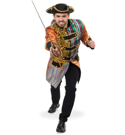 Longjacke Herren Kostümjacke Parade Patchwork Karneval Showmaster Zirkus Pirat für viele Gelegenheiten