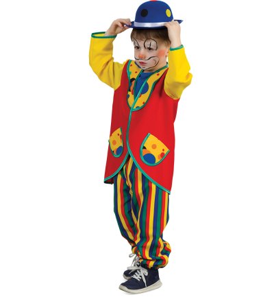 Anzug "Clowni", buntes Clown-Kostüm für Kinder, 2-teilig, bestehend aus Oberteil und Hose
