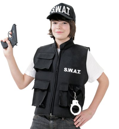 Kinder-Kostüm SWAT Weste inkl. Mütze Spezialeinheit Police Officer Security