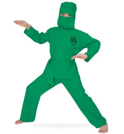 Kinderkostüm Green Ninja, Fasching, Karneval, Maskenumzug