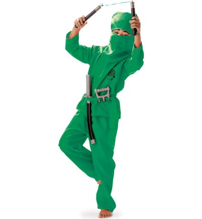 Kinderkostüm Green Ninja, Fasching, Karneval, Maskenumzug