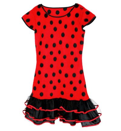 Kinder-Kostüm Lady Bug, Teenager-Kostüm, Teenie-Kostüm, Marienkäfer, schwarz-rot, Party-Kleid