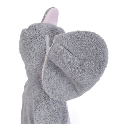 Kinderkostüm Elefant Overall in grau mit Kapuze und Ohren Dickhäuter