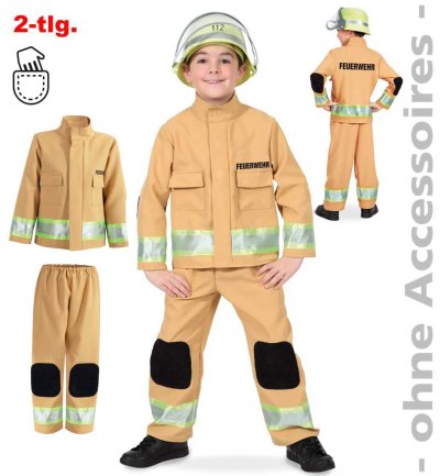 Kinder Kostüm Feuerwehr, Uniform Berufsfeuerwehr Alltagsheld kleiner Held Kostüm für Kinder versch. Größen Verkleidung