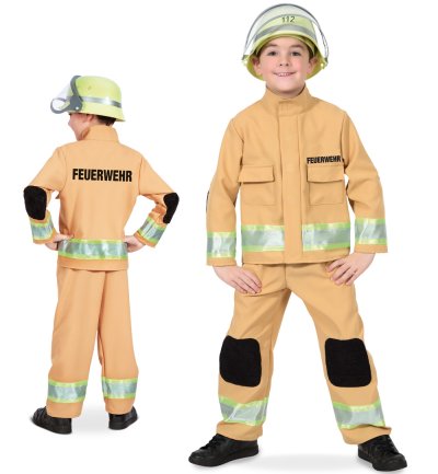 Kinder Kostüm Feuerwehr, Uniform Berufsfeuerwehr Alltagsheld kleiner Held Kostüm für Kinder versch. Größen Verkleidung