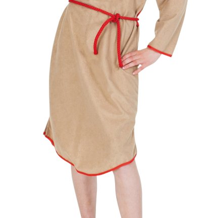 Kinderkostüm Wilde Rose Indianerin 2-teilig Kleid in beige mit Gürtel in rot Ureinwohner Amerika Rothaut