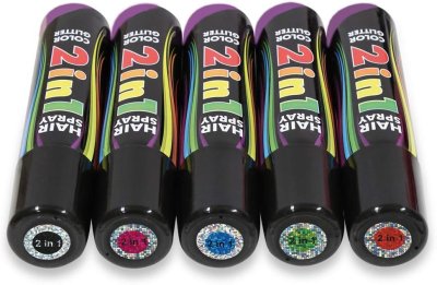 Hairspray 2in1 Color und Glitter in verschiedenen Farben buntes Haarspray mit Glitzer Haarschmuck farbig