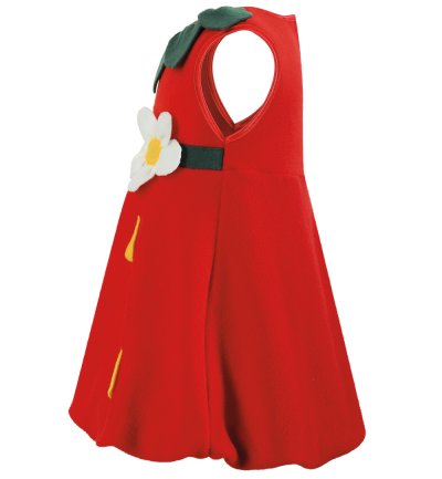 Erdbeer-Kostüm für Kinder Kleid mit Haarreif