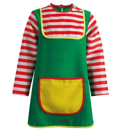 Kinderkostüm Set Outfit 'Karlinchen' – Kleid, Perücke, Strümpfe Freches Mädchen Räubertochter