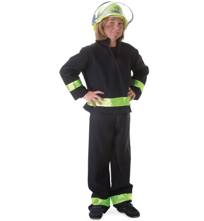 Kinderkostüm "Feuerwehrmann schwarz" Karneval, Fasching, Mottoparty