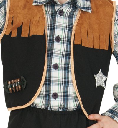 Kinderkostüm Sheriff, Braun-Schwarz, Cowboy und Indianer, Wilder Westen