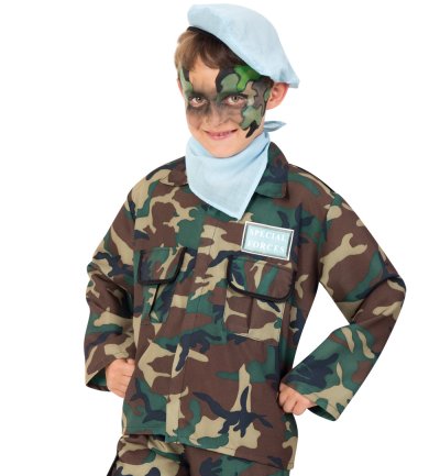 2-tlg. Kinderkostüm "Dschungelkämpfer" mit Tuch und Mütze, Karneval, Fasching, Mottoparty