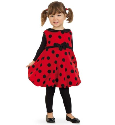 Kinderkostüm Marienkäfer Kleid in rot-schwarz Glückskäfer Käferchen