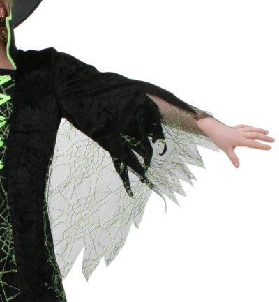 Kinderkostüm Hexe Kleid in schwarz-grün Hexenkostüm