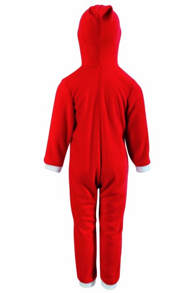 Weihnachten Kinder Overall mit Kapuze rot weiß Schlafanzug Gr 92 & 104