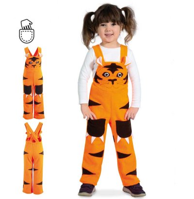 Tierkostüm Tiger für Kinder Latzhose Zootier Wildnis Karneval Verkleidung Spielhose Kinderkostüm