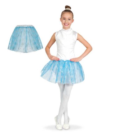 Tüllrock mit Schneeflocken Print Mädchen Prinzessin Ballett Tanz Rock Tutu Mädchenkostüm Eisprinzessin Kostüm
