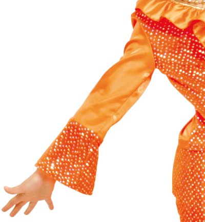 Kinderkostüm Josie Orange, Zweiteiliges Outfit Hose und Oberteil, Superstar, Kinderstar, Sängerin