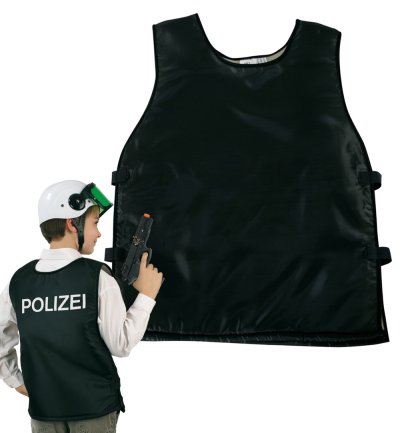 Kinderkostüm "Weste Polizei schwarz", Kinderfasching, Karneval, Mottoparty