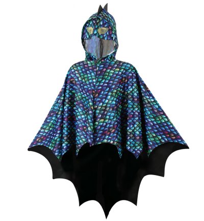 Cape Drache Kapuze mit integrierter Maske, Drachenumhang Ungeheuer Mythen Cosplay Manga Dino Feuerspeier Fabelwesen