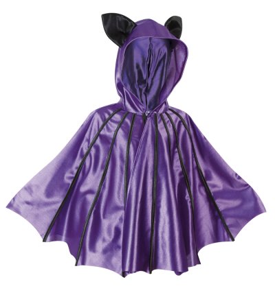 Kinder - Kapuzenponcho Fledermaus lila Cape Bat Umhang mit Kapuze und Ohren Verkleidung für viele Gelegenheiten