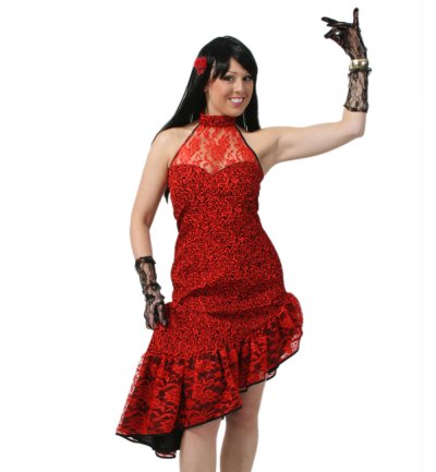 Damenkostüm Kleid Spanierin in rot Tanzkleid Flamenco