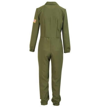 Kampfpilotin Kostüm Damen Oliv