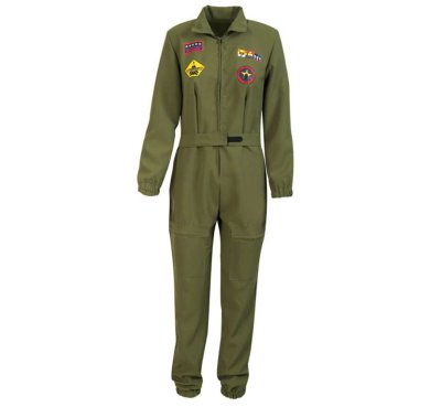 Kampfpilotin Kostüm Damen Oliv