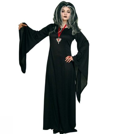 Damenkleid 1-tlg Hexe zauberhaft schwarz Karneval Halloween Mottoparty