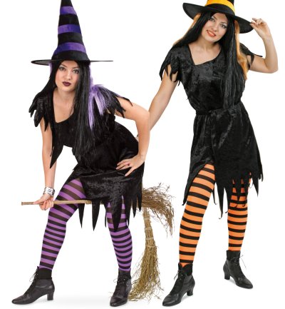 Damenkostüm "Hexe Alexis" in schwarz für Erwachsene, gruselig, Halloween