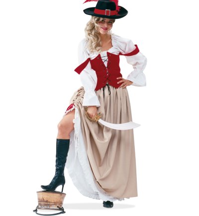 Damenkostüm "Piratenbraut", Rock mit Weste, Karneval, Fasching, Maskenball, Mottoparty