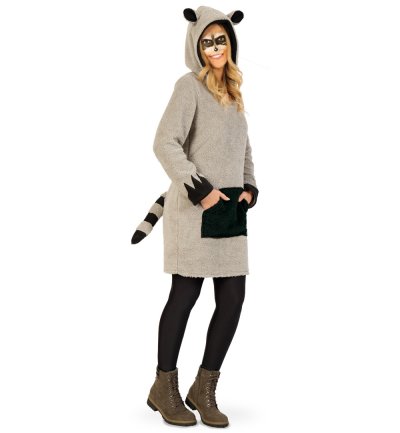 Damenkostüm Waschbär Kleid Tierkostüm Plüsch
