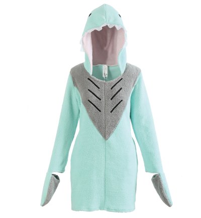 Damenkostüm Haifisch Hai Kleid originelles Tierkostüm Plüsch