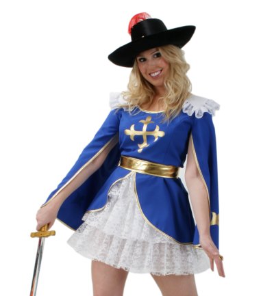 Damenkostüm Ritterin 2-teilig Kleid mit Gürtel Mittelalter Schwertkämpferin