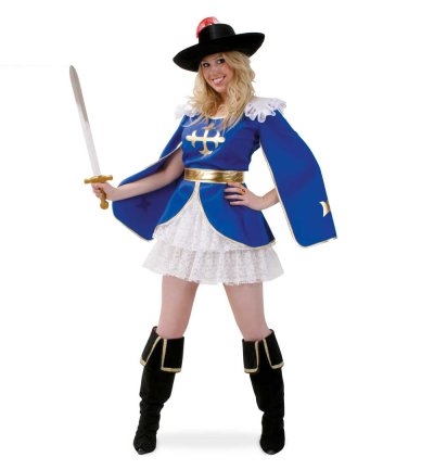 Damenkostüm Ritterin 2-teilig Kleid mit Gürtel Mittelalter Schwertkämpferin