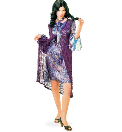 3-tlg. Damenkostüm Kleid+Weste Uschi mit Band